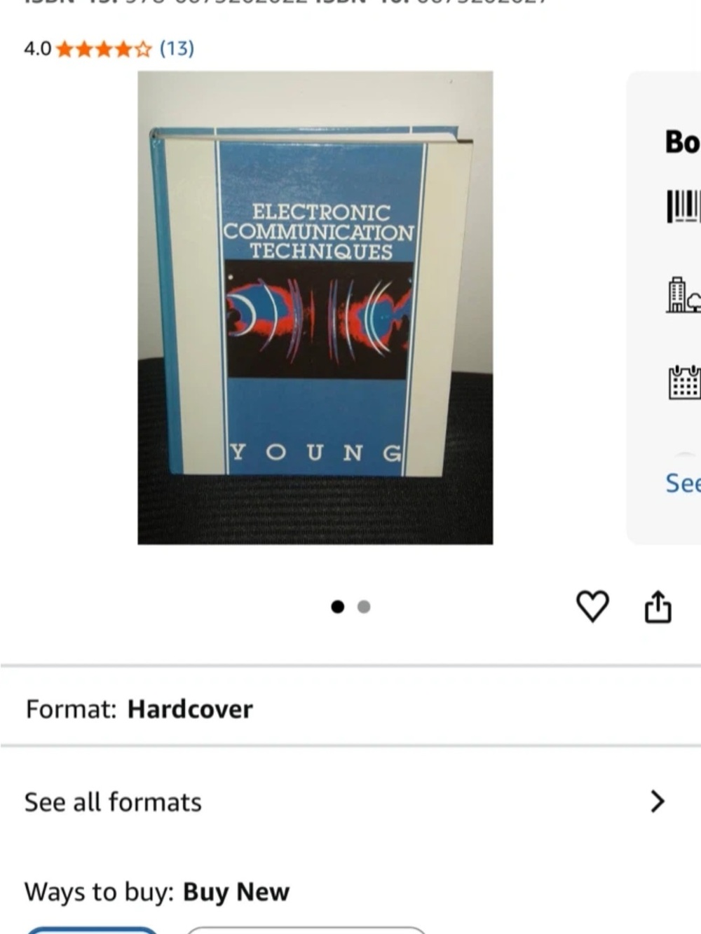 Electronic Communication Techniques Hardcover Book - Blue/White